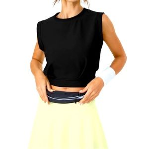 Halara Black crop yoga top. NWT! XL